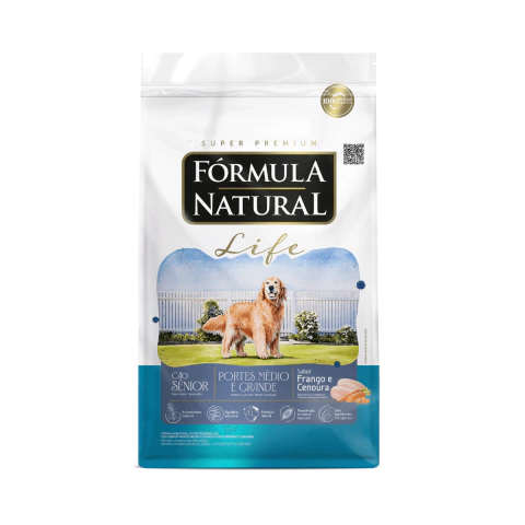 Ração Formula Natural Life Cães Senior Medio Grande 15kg