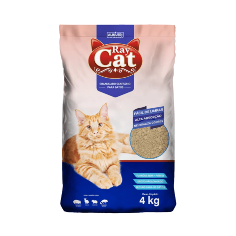 Areia Higiênica Ray Cat Granulado Sanitário Gatos 4kg