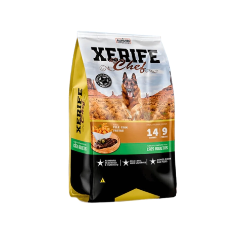RAÇÃO XERIFE PREMIUM CHEF FILÉ COM FRITAS CÃES ADULTOS 15KG