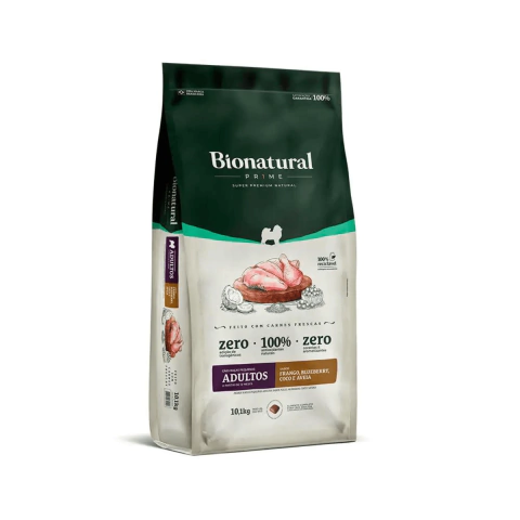 Ração Bionatural Prime Cães Adultos Raças Pequenas Sabor Frango 10,1 Kg
