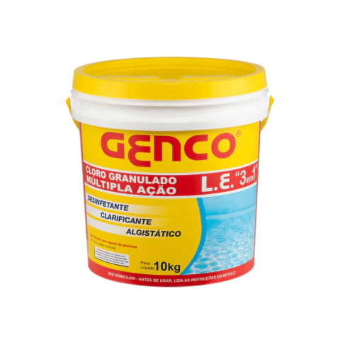 Cloro Genco Granulado Múltipla Ação 3x1 Piscina 10kg