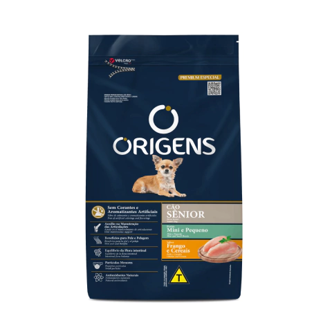 Ração Origens Sênior Mini e Pequeno Frango e Cereais - 10kg