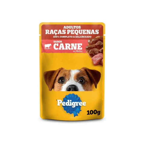 Ração Úmida Pedigree Sachê Carne ao Molho Cães Adultos de Raças Pequenas 100g