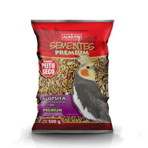 Sementes Premium Calopsita, Periquito e Agaporni 500g