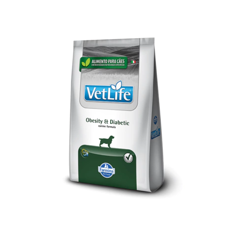 Ração Farmina Vet Life Natural Canine - Obesity & Diabetic Cães Adultos 2kg