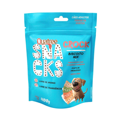 Biscoito Quatree Petisco Snacks Crock Mix Cães Adultos 400 g