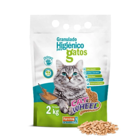 Granulado Higiênico Cat Wheel de Madeira - 2kg