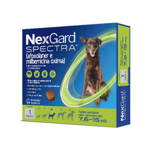 Antipulgas, Carrapatos e Vermífugo NexGard Spectra Cães de 07,6-15 kg