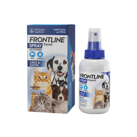Antipulgas E Carrapatos FrontLine Spray Câes e Gatos 100ml