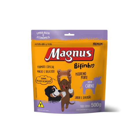 Petisco Magnus Bifinhos Cães Pequeno Porte Sabor Carne 500 g