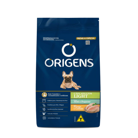 Ração Origens Light Cães Adultos Mini e Pequeno Frango e Cereais - 10,1kg