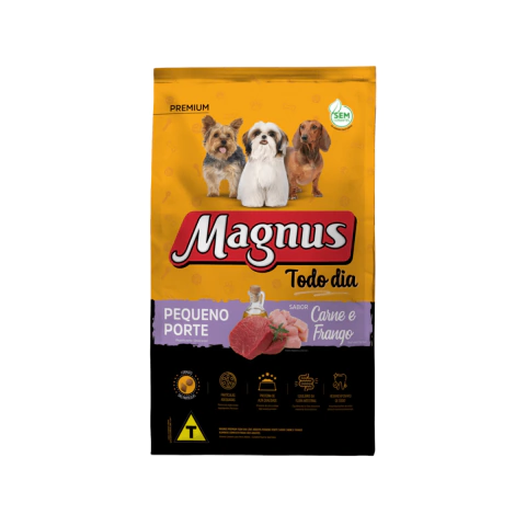 Ração Magnus Premium Todo Dia Cães Adultos Pequeno Porte Sabor Carne E Frango 15 Kg
