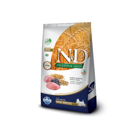 RAÇÃO N&D ANCESTRAL GRAIN CANINE ADULTO RAÇAS PEQUENAS MINI CORDEIRO 10KG