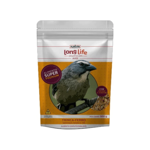 Ração Long Life Pequenos Pets Trinca-ferro, Sanhaço, Mainá e Tiê com Frutas e Insetos 500g