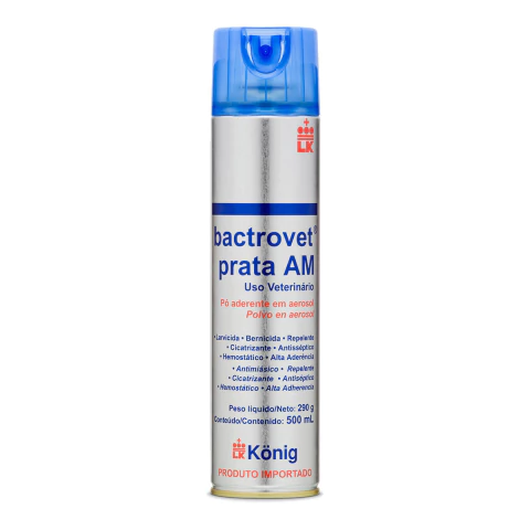 Bactrovet Spray Prata 500ml Konig Cicatrizante e Matabicheiras