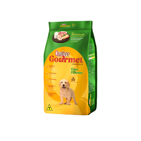 Ração Quatree Gourmet Cães Filhotes Sabor Peixe, Carne E Frango 15 KG