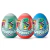 Huevos Slime Dino Sorpresa Gelelé en colores verde, rojo y azul, viene con un Dino sorpresa que brilla en la oscuridad.