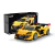 Auto Renault Sport R.S. 01 armado con bloques de construcción CaDa, escala 1:24, color amarillo con detalles negros, junto a su caja original. Juguete de 271 piezas recomendado para mayores de 8 años.