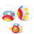 Volante didáctico para bebé con luces LED, sonidos y botones musicales, diseño colorido con carita sonriente en el centro, ideal para estimular la motricidad y la coordinación en niños pequeños.