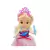 Muñeca Bay Dreamy rubia con vestido azul y rosa, tiara rosa y peine azul, ideal para niñas de 4 años en adelante.