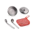 Set De Cocina De Metal Plateado 8 Piezas en internet