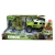 Set de juguetes Safari 4x4 con dinosaurios, cactus y camioneta todoterreno en caja de exhibición, ideal para aventuras prehistóricas de niños.