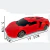 Auto de carrera rojo a control remoto, diseño super deportivo, con medidas de 19,5 cm de largo, 8 cm de ancho y 5,7 cm de alto, ideal para niños fanáticos de la velocidad.