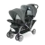 Cochecito doble Graco DuoGlider Click Connect color gris, ideal para dos niños, con toldos individuales y estructura resistente.