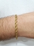 Pulseira cordão baiano grosso em aço inox dourado - comprar online