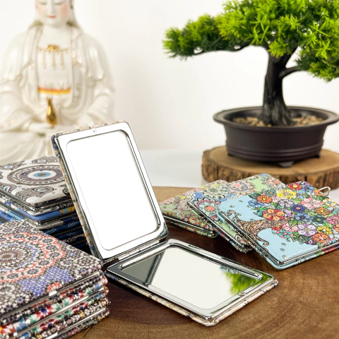 Espelho de Bolsa Retangular - Dupla Face