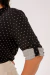 Camisa Lis- Manga 3/4 -Estampas POÁ-Midi Size-PRETO - Camisota Camisaria