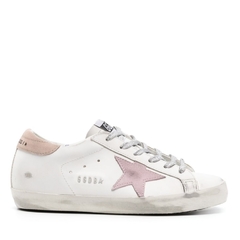 Golden Goose Super-star Blanco Talón Rosa (Parche Estrella Rosa)