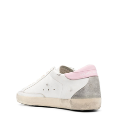 Golden Goose Super-star Blanco Talón Rosa (Parche Estrella Plateado) en internet