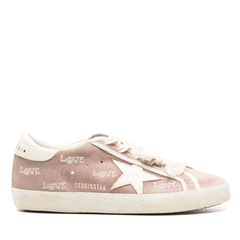 Golden Goose Super-star Rosa Talón Blanco (Parche Estrella Blanco)