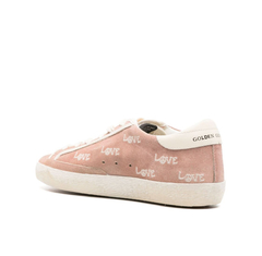 Golden Goose Super-star Rosa Talón Blanco (Parche Estrella Blanco) en internet