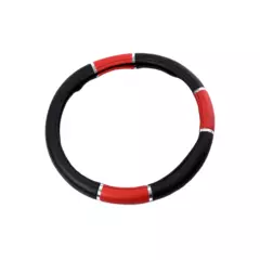 CUBRE VOLANTE PVC 38CM CON REFLECTOR NEGRO / ROJO CV004