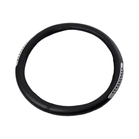 CUBRE VOLANTE PVC 38CM CON REFLECTOR NEGRO / PLATEADO CV008
