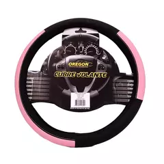 CUBRE VOLANTE MODELO LEMANS NEGRO / ROSA CUERO SINTETICO 38 CV050