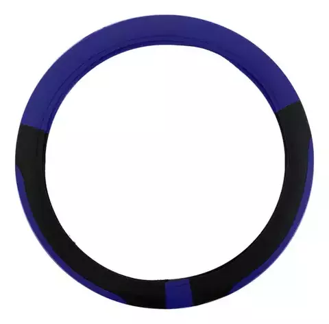 CUBRE VOLANTE IAEL LUJO 38CM CUERINA NEGRO C/AZUL CV-019A