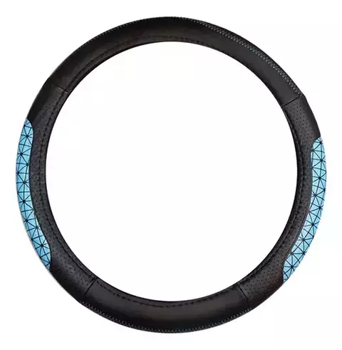 CUBRE VOLANTE IAEL NEGRO CON RED TURQUESA CV-036TU
