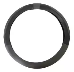 CUBRE VOLANTE IAEL LUJO 36CM CUERINA NEGRO C/GRIS CV-019GC