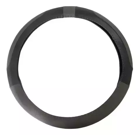 CUBRE VOLANTE IAEL LUJO 36CM CUERINA NEGRO C/GRIS CV-019GC