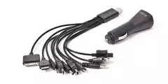 CARGADOR USB CON MULTIADAPTADOR 12V / 24V OUTPUT 5V - 1000MA NEGRO KBCH002B KUBE
