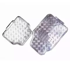 ALFOMBRA PVC ALUMINIO METALIZADA MATE 4 PIEZAS PLATEADO AL014