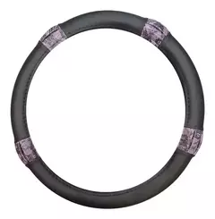 CUBRE VOLANTE IAEL SNAKE 38CM NEGRO C/ESTAMPADO FLORES VIOLETA CV-037VI
