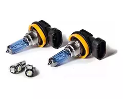 KIT 9005 12V 51W SKY LINE X 2 + 2 LED T10 CANBUS AZUL FRIO