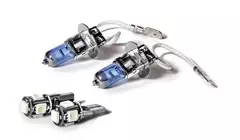 KIT H3 12V 55W SKY LINE X 2 + 2 LED T10 CANBUS AZUL FRIO