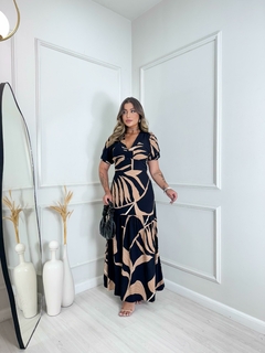 Vestido longo manga ciganinha em viscose - DR MODAS FEMININA- atacado e varejo de moda femininafeminina