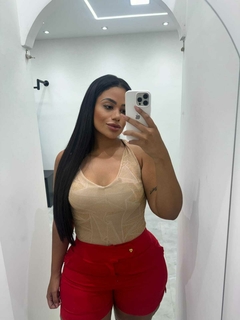 Cropped de alça em lurex - comprar online