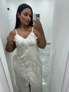 Imagem do Vestido longuete em linho jacquard